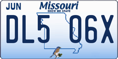 MO license plate DL5O6X