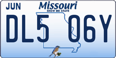 MO license plate DL5O6Y