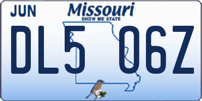MO license plate DL5O6Z