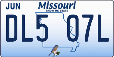 MO license plate DL5O7L
