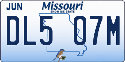 MO license plate DL5O7M