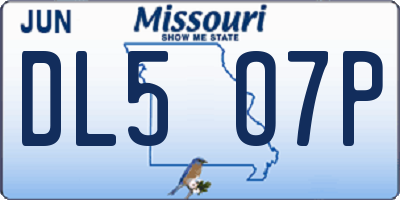 MO license plate DL5O7P