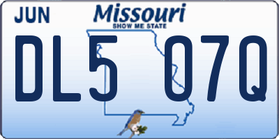 MO license plate DL5O7Q
