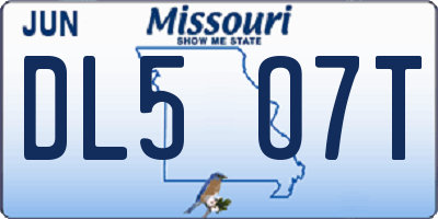 MO license plate DL5O7T