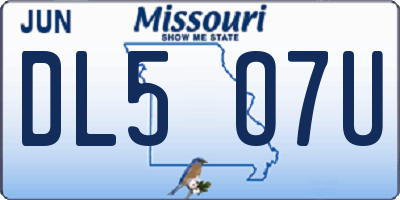 MO license plate DL5O7U