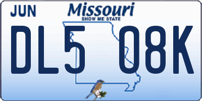 MO license plate DL5O8K