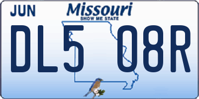 MO license plate DL5O8R
