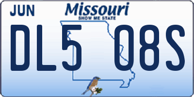 MO license plate DL5O8S