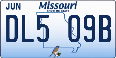 MO license plate DL5O9B
