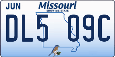 MO license plate DL5O9C