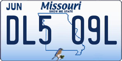 MO license plate DL5O9L