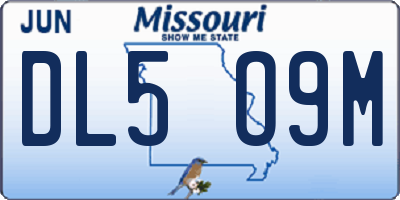 MO license plate DL5O9M