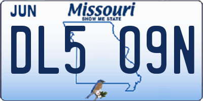 MO license plate DL5O9N