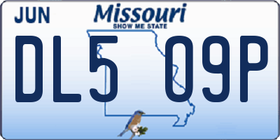 MO license plate DL5O9P