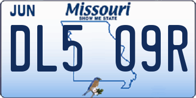 MO license plate DL5O9R