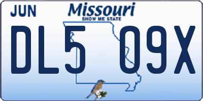 MO license plate DL5O9X