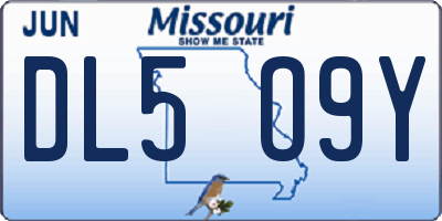 MO license plate DL5O9Y