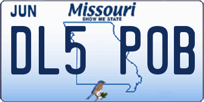 MO license plate DL5P0B