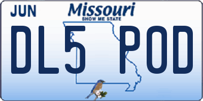 MO license plate DL5P0D