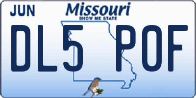 MO license plate DL5P0F