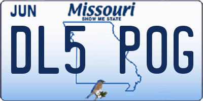 MO license plate DL5P0G