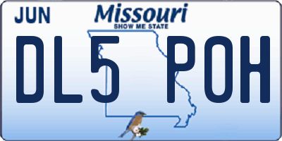 MO license plate DL5P0H