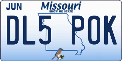MO license plate DL5P0K