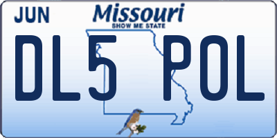 MO license plate DL5P0L