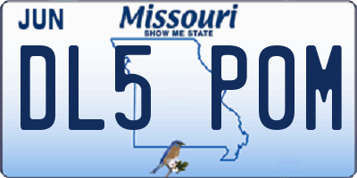 MO license plate DL5P0M