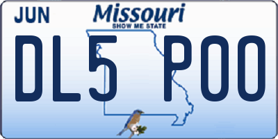 MO license plate DL5P0O
