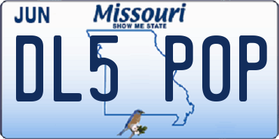 MO license plate DL5P0P