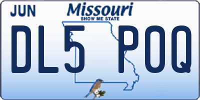 MO license plate DL5P0Q