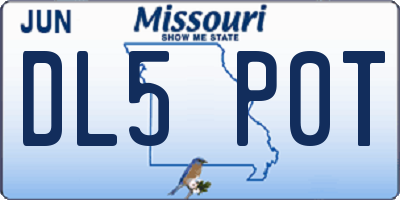 MO license plate DL5P0T