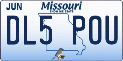MO license plate DL5P0U
