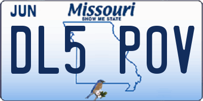 MO license plate DL5P0V