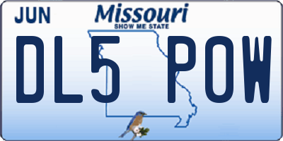 MO license plate DL5P0W