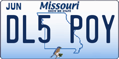MO license plate DL5P0Y