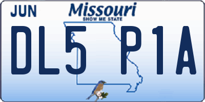 MO license plate DL5P1A