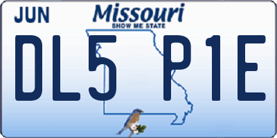 MO license plate DL5P1E