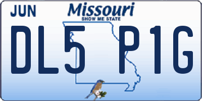MO license plate DL5P1G