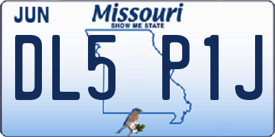 MO license plate DL5P1J