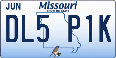 MO license plate DL5P1K