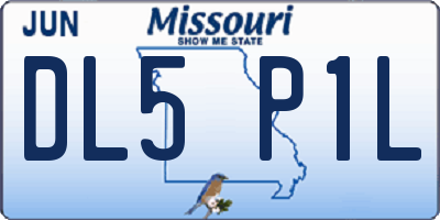 MO license plate DL5P1L