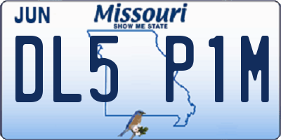 MO license plate DL5P1M