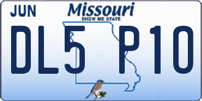 MO license plate DL5P1O