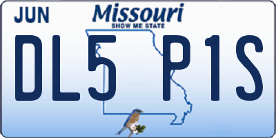 MO license plate DL5P1S