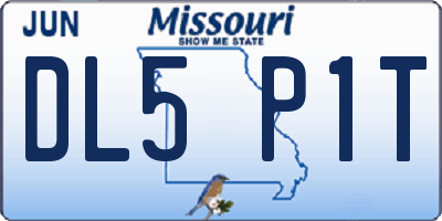 MO license plate DL5P1T