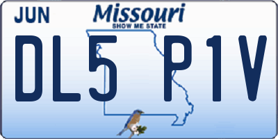 MO license plate DL5P1V