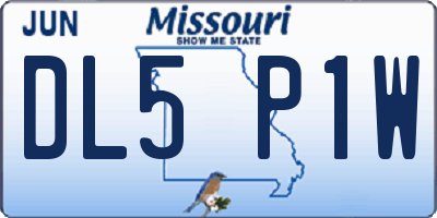 MO license plate DL5P1W