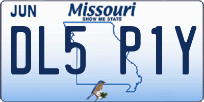 MO license plate DL5P1Y